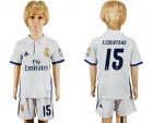 Real Madrid #15 F.Coentrao White Home Kid Soccer Club Jersey