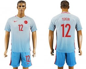 Turkey #12 Tekin Away Soccer Country Jersey