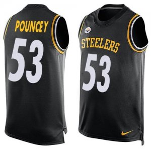 Nike Pittsburgh Steelers #53 Maurkice Pouncey Black Team Color Men Stitched NFL Limited Tank Top Jersey