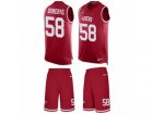 Mens Nike San Francisco 49ers #58 Elvis Dumervil Limited Red Tank Top Suit NFL Jersey