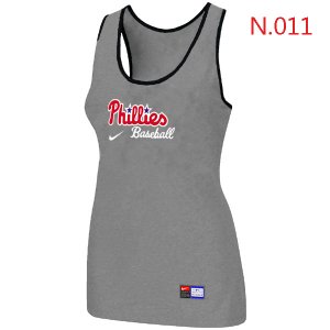 Nike Philadelphia Phillies Tri-Blend Racerback stretch Tank Top L.grey