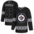 Winnipeg Jets #55 Mark Scheifele Black Team Logos Fashion Adidas Jersey