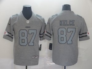 Nike Chiefs #87 Travis Kelce 2019 Gray Gridiron Gray Vapor Untouchable Limited Jersey