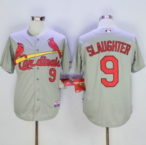 St.Louis Cardinals #9 Enos Slaughter Grey Cool Base Stitched Baseball Jersey