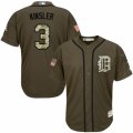 Men's Majestic Detroit Tigers #3 Ian Kinsler Replica Green Salute to Service MLB Jersey