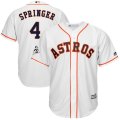 Mens Houston Astros #4 George Springer White 2017 World Series Bound Cool Base Player Jersey