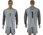 England #1 Hart Grey Goalkeeper Long Sleeves Soccer Country Jersey