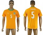 Cote d'lvoire #5 Zokora Home Soccer Country Jersey