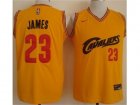 Cleveland Cavaliers #23 LeBron James Gold Nike Throwback Stitched NBA Jersey