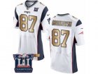 Mens Nike New England Patriots #87 Rob Gronkowski Elite White Gold Super Bowl LI Champions NFL Jersey