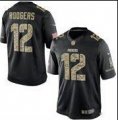 Nike Green Bay Packers #12 Aaron Rodgers Black Salute to Service Jerseys(Limited)