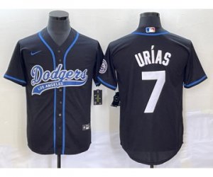 Men\'s Los Angeles Dodgers #7 Julio Urias Black Cool Base Stitched Baseball Jersey1