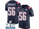 Men Nike New England Patriots #56 Andre Tippett Limited Navy Blue Rush Vapor Untouchable Super Bowl LII NFL Jersey