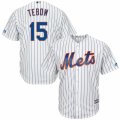 Men New York Mets #15 Tim Tebow Majestic White Home Cool Base Player Jersey