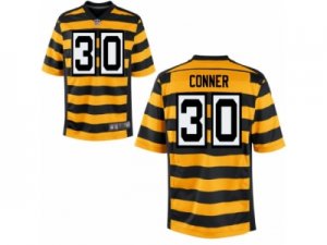 Mens Nike Pittsburgh Steelers #30 James Conner Elite YellowBlack Alternate 80TH Anniversary Throwback NFL Jersey