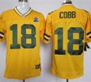 Nike Packers #18 Randall Cobb Yellow With Hall of Fame 50th Patch NFL Elite Jersey