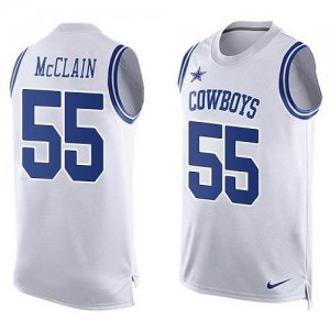 Nike Dallas Cowboys #55 Rolando McClain White Men\'s Stitched NFL Limited Tank Top Jersey