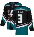 Mens Adidas Anaheim Ducks #3 Kevin Bieksa Authentic Black Teal Third NHL Jersey