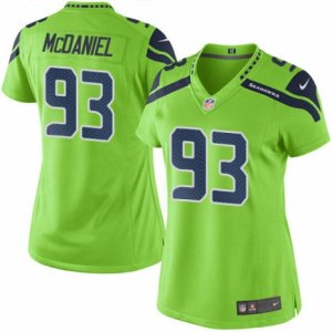 Women\'s Nike Seattle Seahawks #93 Tony McDaniel Limited Green Rush NFL Jersey