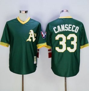 Mitchell And Ness Oakland Athletics #33 Jose Canseco Green Throwback Stitched Baseball Jersey