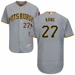 Men\'s Majestic Pittsburgh Pirates #27 Jung-ho Kang Grey Flexbase Authentic Collection MLB Jersey