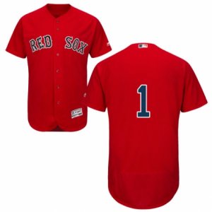 Men\'s Majestic Boston Red Sox #1 Bobby Doerr Red Flexbase Authentic Collection MLB Jersey