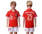 Bayern Munchen #25 Muller Home Kid Soccer Club Jersey