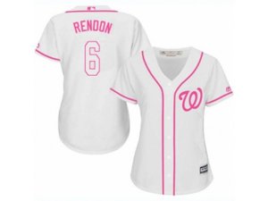 Women Washington Nationals #6 Anthony Rendon Replica White Fashion Cool Base MLB Jersey