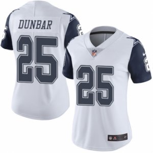 Women\'s Nike Dallas Cowboys #25 Lance Dunbar Limited White Rush NFL Jersey