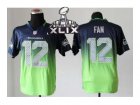 2015 Super Bowl XLIX Nike jerseys seattle seahawks #12 fan blue-green[Elite II drift fashion]
