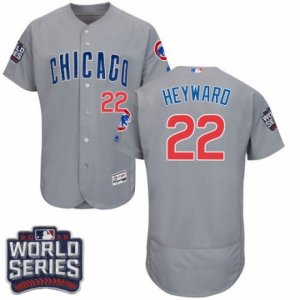 Men\'s Majestic Chicago Cubs #22 Jason Heyward Grey 2016 World Series Bound Flexbase Authentic Collection MLB Jersey