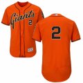 Mens Majestic San Francisco Giants #2 Denard Span Orange Flexbase Authentic Collection MLB Jersey