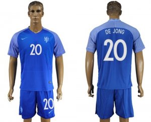 Holland #20 De Jong Away Soccer Country Jersey