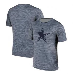 Men\'s Dallas Cowboys Nike Gray Black Striped Logo Performance T-Shirt