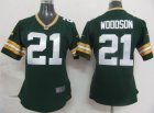 Women Nike Green Bay Packers #21 Woodson green Jersey