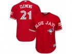 Youth Majestic Toronto Blue Jays #21 Roger Clemens Authentic Red Canada Day MLB Jersey