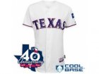 mlb Texas Rangers Blank 2012 Cool Base White Jersey 40th Anniversary Patch