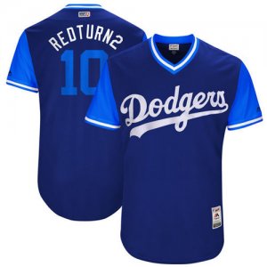 Dodgers #10 Justin Turner Redturn2 Majestic Royal 2017 Players Weekend Jersey