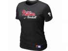 women Philadelphia Phillies Nike Black Short Sleeve Practice T-Shirt