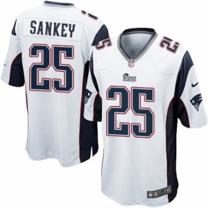 Mens Nike New England Patriots #25 Bishop Sankey Game White NFL Jersey