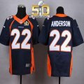 Nike Denver Broncos #22 C.J. Anderson Navy Blue Alternate Super Bowl 50 Men Stitched NFL New Elite Jersey