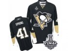 Mens Reebok Pittsburgh Penguins #41 Daniel Sprong Authentic Black Home 2017 Stanley Cup Final NHL Jersey