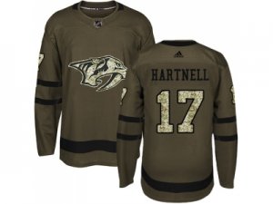 Men Adidas Nashville Predators #17 Scott Hartnell Green Salute to Service Stitched NHL Jersey