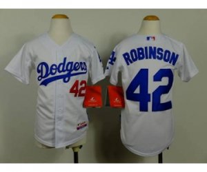 youth mlb jerseys los angeles dodgers #42 robinson white