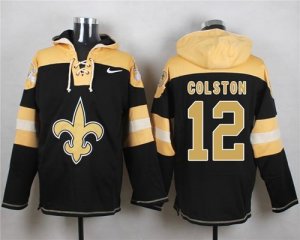 Nike New Orleans Saints #12 Marques Colston Black Player Pullover Hoodie