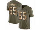 Men Nike New England Patriots #55 Cassius Marsh Limited Olive Gold 2017 Salute to Service NFL Jersey