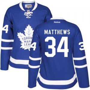 Womens Toronto Maple Leafs #34 Auston Matthews Blue Road Stitched NHL Jersey