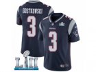 Youth Nike New England Patriots #3 Stephen Gostkowski Navy Blue Team Color Vapor Untouchable Limited Player Super Bowl LII NFL Jersey