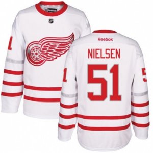 Mens Reebok Detroit Red Wings #51 Frans Nielsen Authentic White 2017 Centennial Classic NHL Jersey