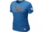 Women Detroit Tigers Nike L.blue Short Sleeve Practice T-Shirt